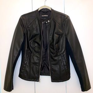Express Black Faux Leather Jacket - M